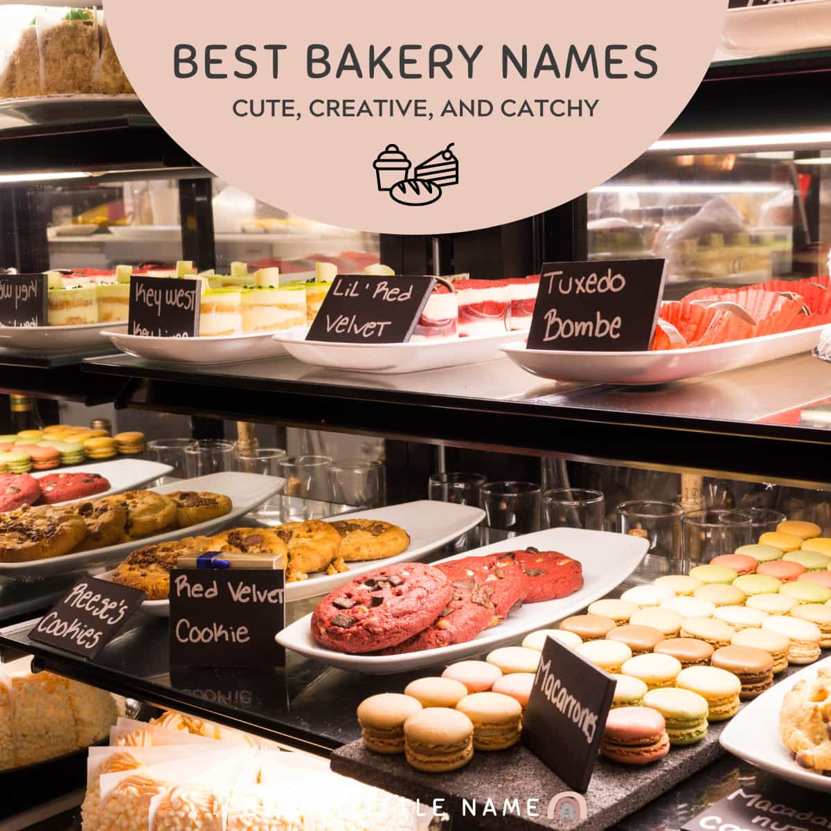 Bakery items on display.